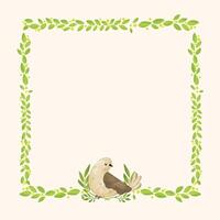 Green frame with bird background vector