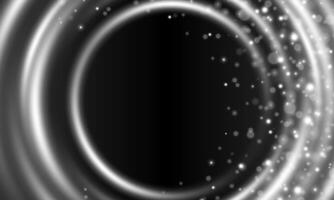 circle bright light on black background with circle bubble blur. vector