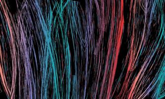 sketch ink hand drawn scribble texture. colorful brush on black background. lines scratch. vector