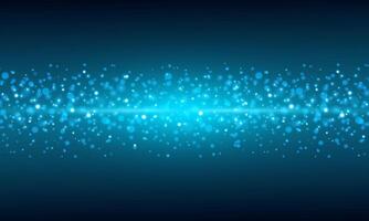 Blurred bokeh light on dark blue background. Abstract glitter defocused blinking stars and sparks. vector