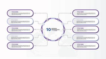 Basic infographic template with 10 steps. vector