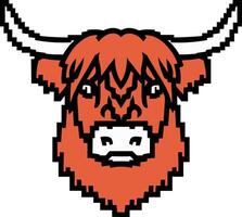 8 Bit Highland Cow vector