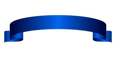 Luxury 3D ribbon banner design in blue gradient color vector