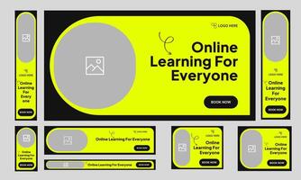 Learning web set banner design, education services banner design, fully editable eps 10 file format vector