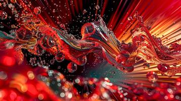 Fluid art background featuring swirling, vibrant colors in stunning macro detail photo