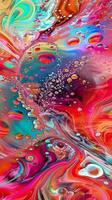 Fluid art background featuring swirling, vibrant colors in stunning macro detail photo