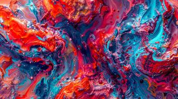 Fluid art background featuring swirling, vibrant colors in stunning macro detail photo