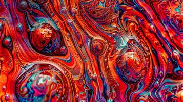 Fluid art background featuring swirling, vibrant colors in stunning macro detail photo