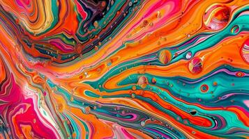 Fluid art background featuring swirling, vibrant colors in stunning macro detail photo