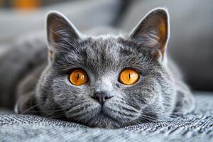 British Shorthair cat photo-realistic image in 4K resolution highlights the cat's large size photo