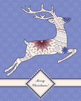 Vintage background with jumping deer vector