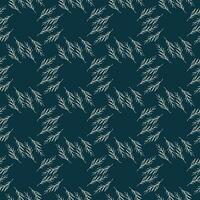 A blue and white pattern of leaves is displayed in a monochromatic color scheme vector