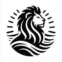 Simple Silhouette lion on a white background vector