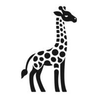 Editable graphic artwork of a giraffe silhouette with a camelopard. vector