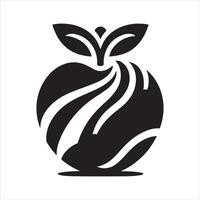An apple design in black and white vector