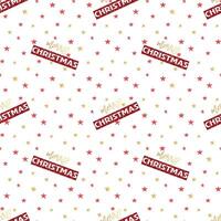 Seamless pattern with stars and text merry christmas vector