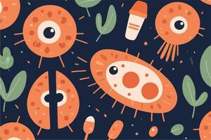 Seamless Pattern with Bottles of Disease. Sketches of Health and Disease - Hand-drawn Illustrations of Medical Elements. vector