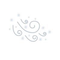 Blizzard, wind and snow cute hand drawn doodle minimalist illustration, simple symbol to describe weather, environment, climate cartoon object, weather forecast image vector
