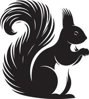 Whimsical Squirrel in Classic Black and White vector