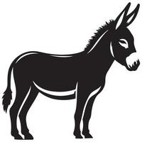 Timeless Donkey Classic Black and White Illustration with Clean Lines vector