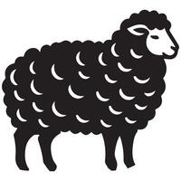 A Sheep in Black and White vector
