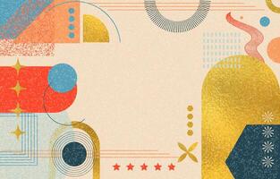 retro abstract geometric background vector