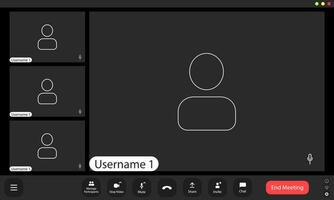 conference user interface, conference calls window overlay. vector