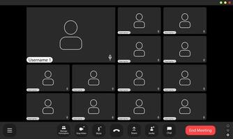 conference user interface, conference calls window overlay. vector