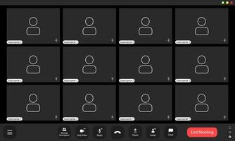 conference user interface, conference calls window overlay. vector