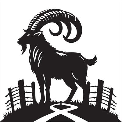Minimalist Goat Design Bold Monochrome Illustration