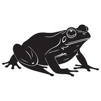a black frog with a black outline of a frog on it with white background vector