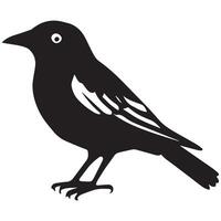 a black and white drawing of a bird with a white eye. vector