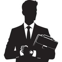 a man holding briefcase with white background vector