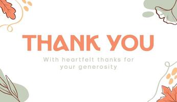 thank you greeting card for web thanksgiving and presentation template vector