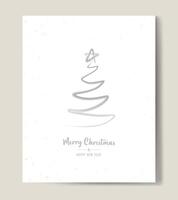 Merry Christmas tree outline greeting text card golden illustration design background. Greeting card. Xmas tree. vector