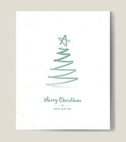Merry Christmas tree outline greeting text card golden illustration design background. Greeting card. Xmas tree. vector