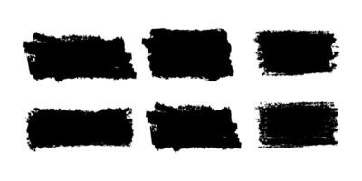 Set of brush frames. Lines and Underline. Textbox. Speech. Border and scribble. Smear. Grunge texture. Sketchy. Chalked and black watercolor. Shapes and elements. Hand drawn crayon. Doodle vector