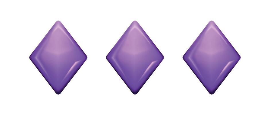3D shapes and elements. Diamond Plastic. Balloons and bubbles. Rhombus. Render. Shiny. Icon. Isolated. Trendy icons for games and web design. Doodle. Isolated. Scribble