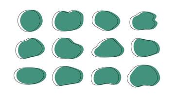 Abstract shapes and figures. Textbox. Frame and speech bubble. Modern trendy geometric shapes. Illustration. Minimalism. Talk. Doodle and hand drawn. Template collection. Blob and blotch. Fluid vector