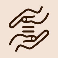 Social equality badge, help, support, gender equality, caring for the community, symbol, hands and equal sign. vector