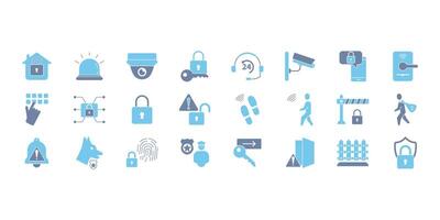 Home security icons set. Set of editable stroke icons.Set of Home security vector