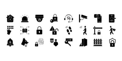 Home security icons set. Set of editable stroke icons.Set of Home security vector