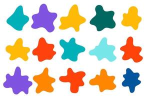 Set of splash backgrounds isolated on white. Uneven shapes. Cute smears, creative blots, spatters. Organic shapes, backdrops. vector