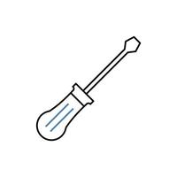 screwdriver concept line icon. Simple element illustration. screwdriver concept outline symbol design. vector