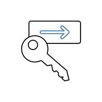 keycard access concept line icon. Simple element illustration. keycard access concept outline symbol design. vector