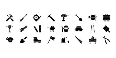 Construction tools icons set. Set of editable stroke icons.Set of Construction tools vector