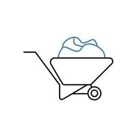 wheelbarrow concept line icon. Simple element illustration. wheelbarrow concept outline symbol design. vector