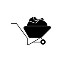 wheelbarrow concept line icon. Simple element illustration. wheelbarrow concept outline symbol design. vector