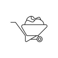 wheelbarrow concept line icon. Simple element illustration. wheelbarrow concept outline symbol design. vector