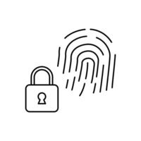 biometric lock concept line icon. Simple element illustration. biometric lock concept outline symbol design. vector